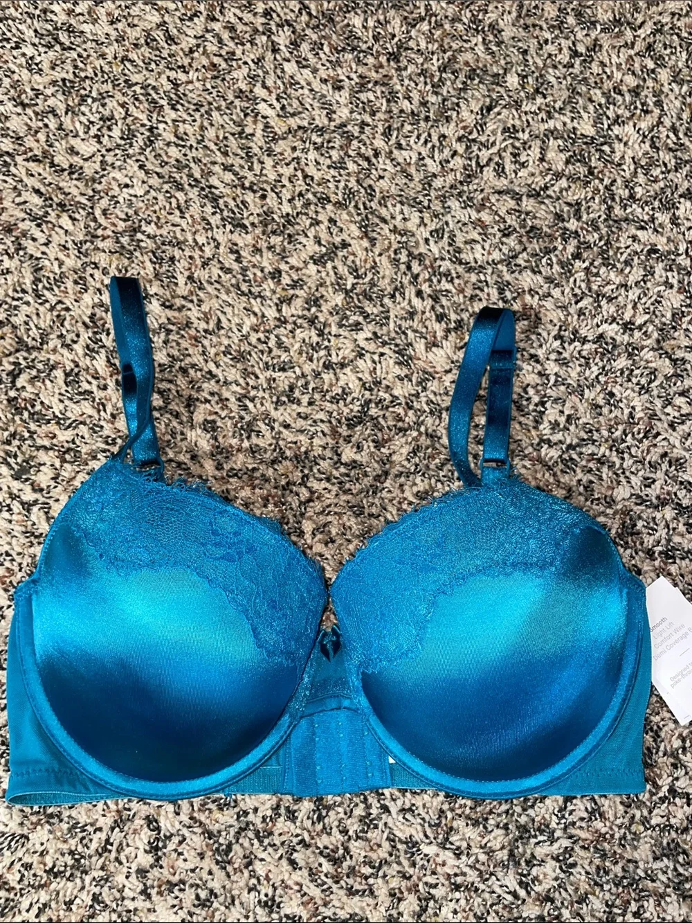 Auden Women’s Teal Lace Push Up Demi Bra Size 34DD | NWT